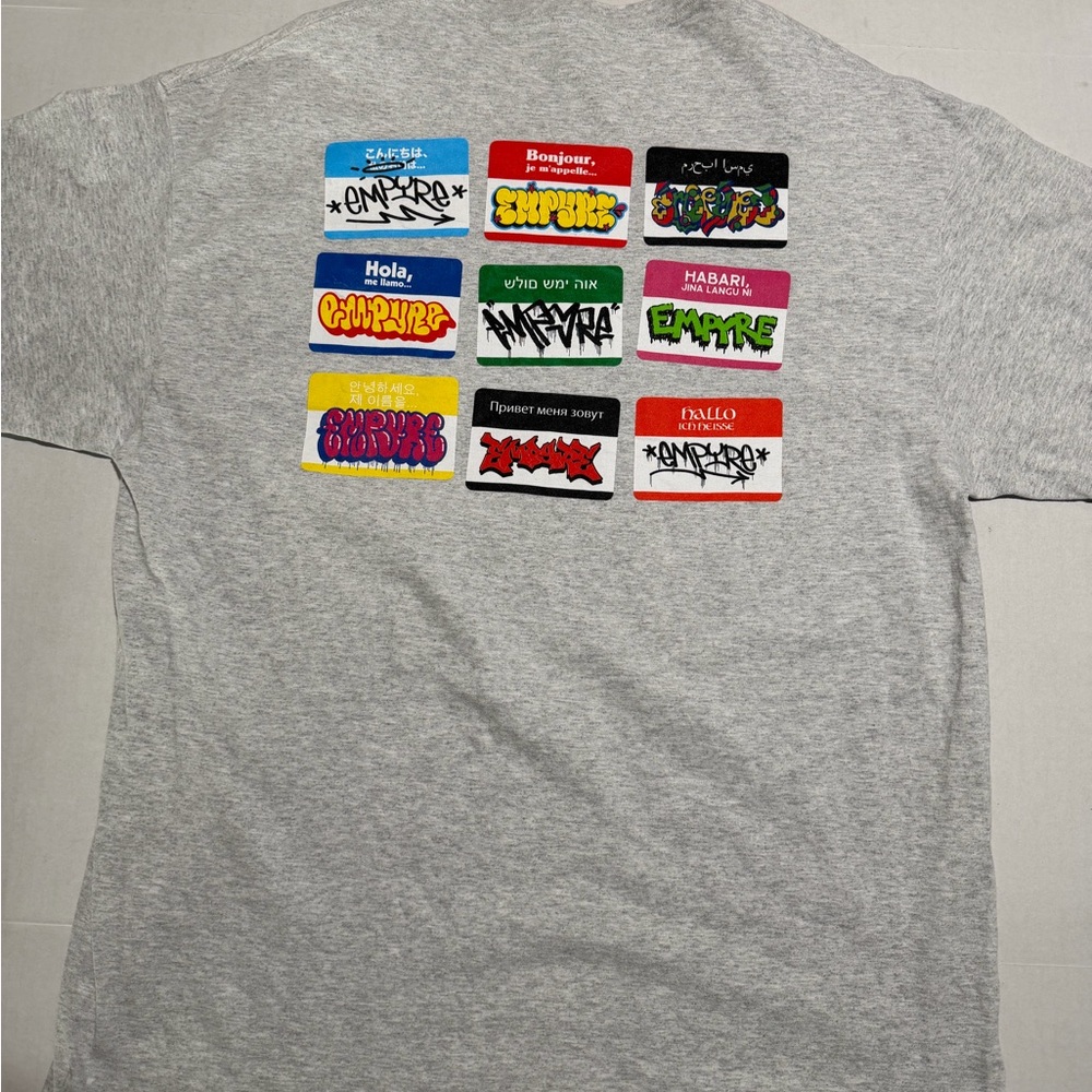 empyre sk8 'name tag' grey pullover ss‎ tt, men's xl t-shirt #1448